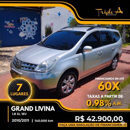 NISSAN GRAND LIVINA 1.8 SL 16V FLEX 4P AUTOMÁTICO NISSAN GRAND LIVINA 1.8 SL 16V FLEX 4P AUTOMÁTICO
